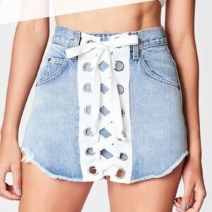 Carmar Carson lace-up denim skirt